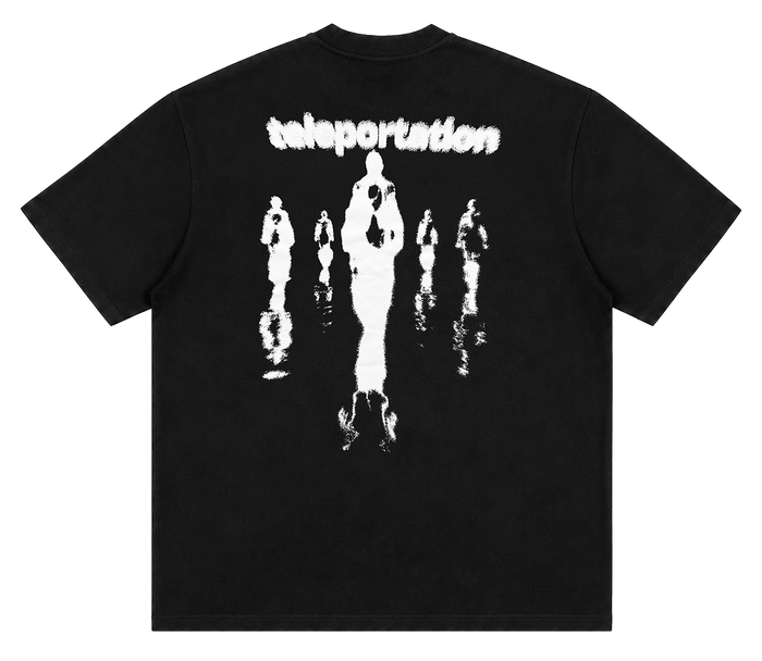 TELEPORTATION oversized t-shirt, black, back print
