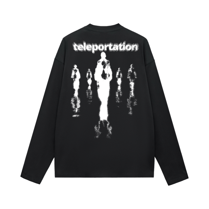 TELEPORTATION oversized longsleeve, black, back print