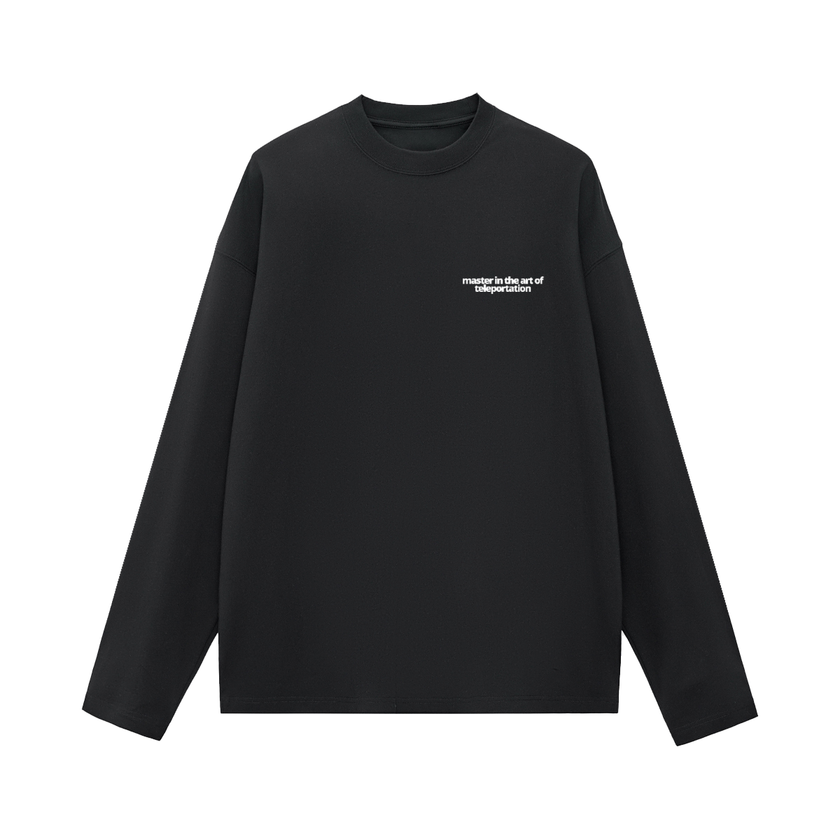 TELEPORTATION oversized longsleeve, black, front
