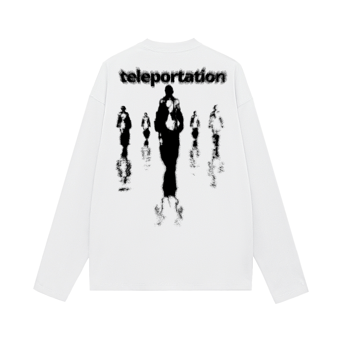 TELEPORTATION oversized longsleeve, white, back print