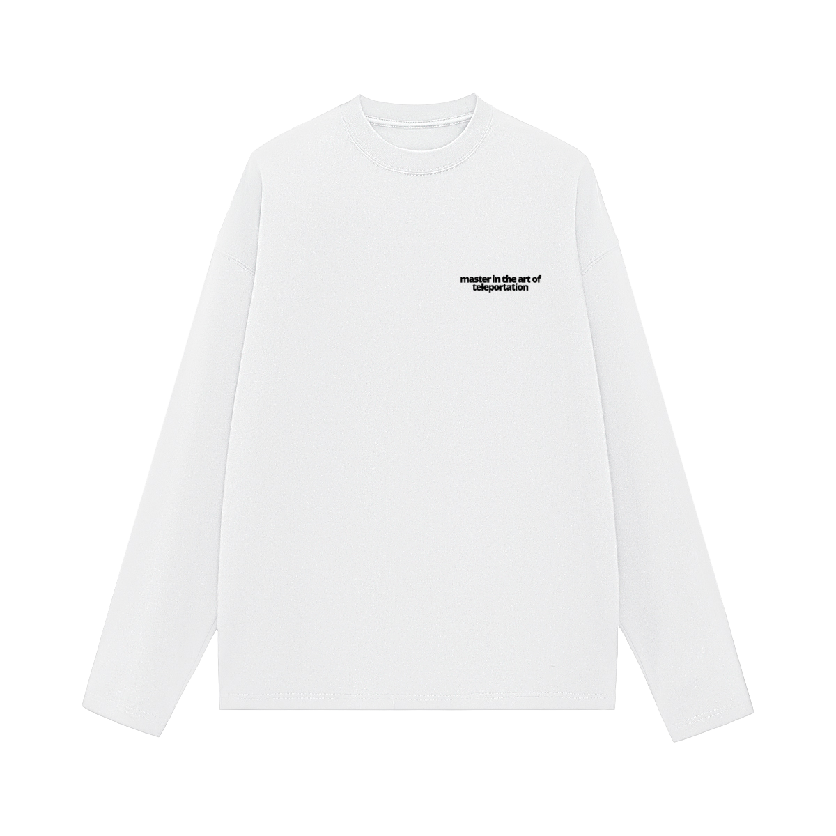 TELEPORTATION oversized longsleeve, white, front