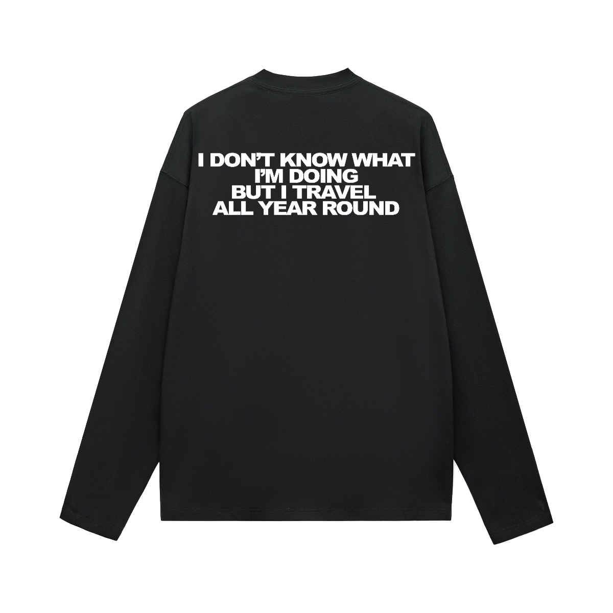I don't know oversized longsleeve by TELEPORTATION, black, back print